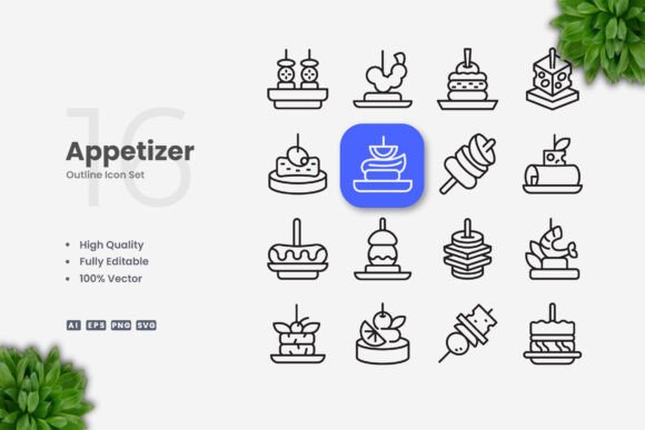 Appetizer Icons: Simple and Clean Graphics for Any Project