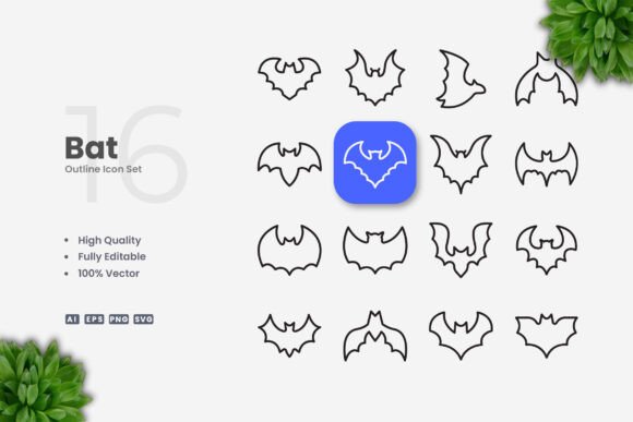 Bat Icons: Versatile Vector Icons for Every Project