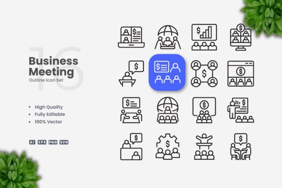 Business Meeting Icons: The Power of Clean Vector Design in Modern Visual Communication