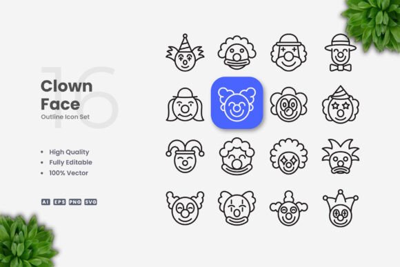 Clown Face Icons in Modern Visual Communication