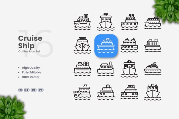 Cruise Ship Icons: A Practical Vector Set for Professional Use