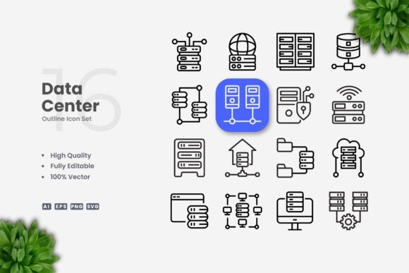 Data Center Icons for Clean Design