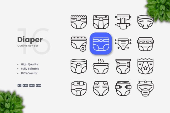 Diaper Icons for Practical Design Projects: What They Offer and When to Use Them
