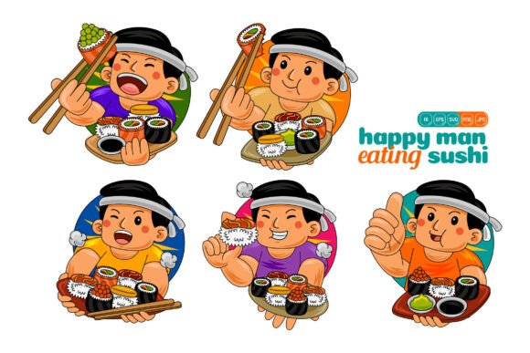 Man Eating Sushi Vector Pack 02: A Practical Resource for Visual Storytelling and Design Workflows