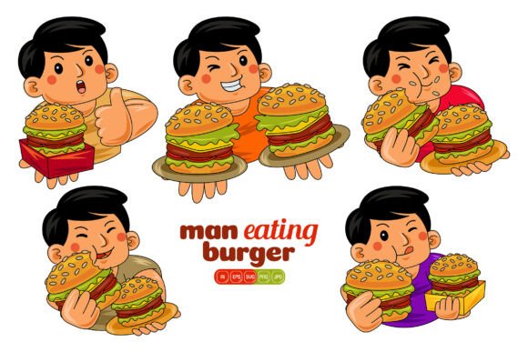 Mastering Visual Storytelling: The Complete Guide to the Man Eating Burger Vector Pack 01