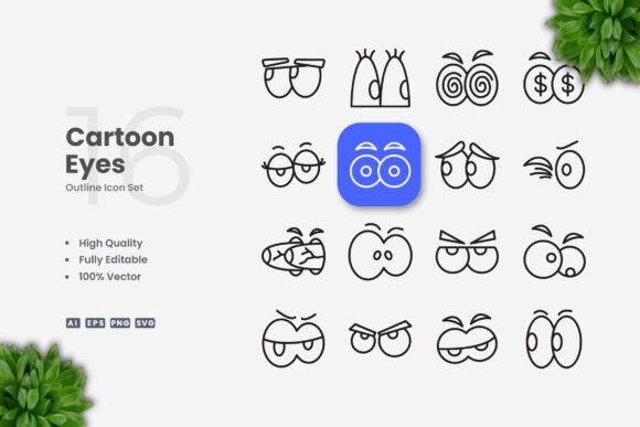 Unlocking Visual Potential with Cartoon Eye Icons and Clean Vector Design